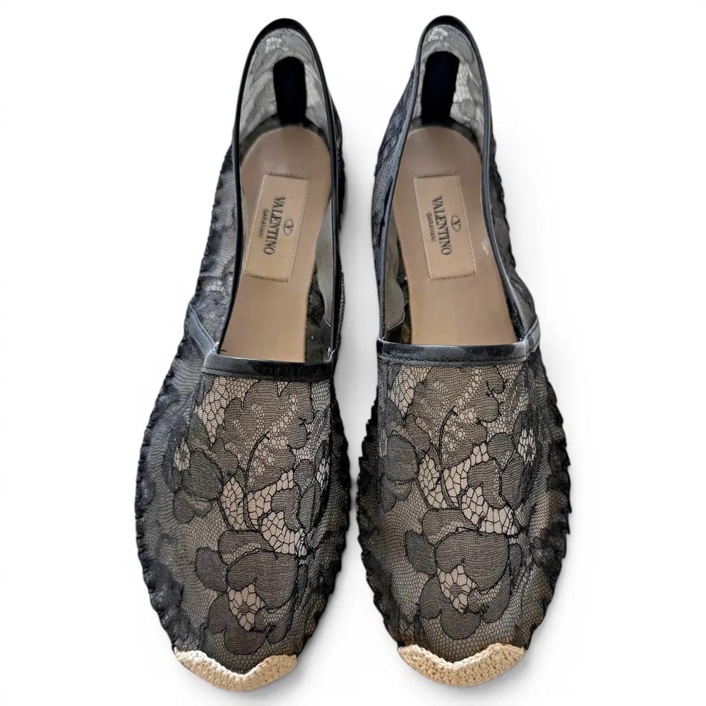 Valentino Garavani Black Lace Espadrilles